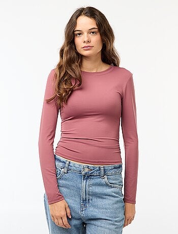 Camiseta cropped de efecto arrugado