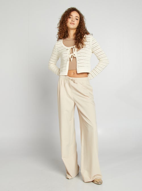 Camiseta cropped de manga corta - Kiabi