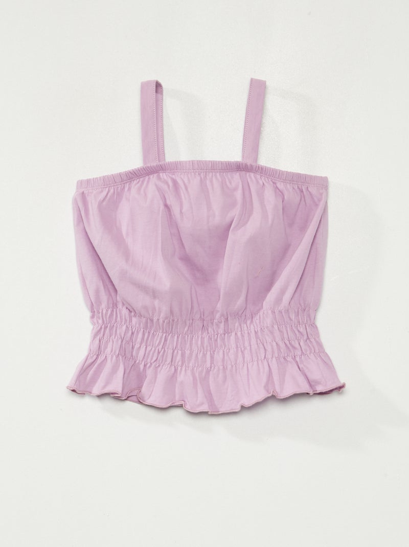 Camiseta cropped de tirantes finos PURPURA - Kiabi