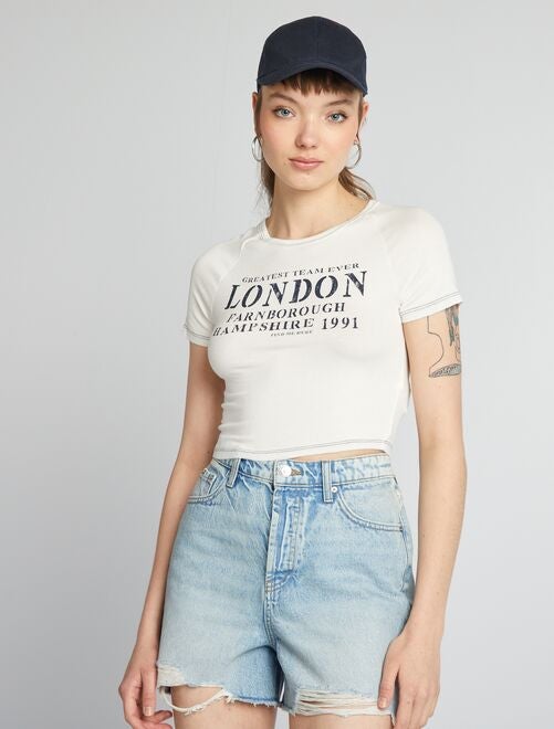 Camiseta cropped 'London' - Kiabi