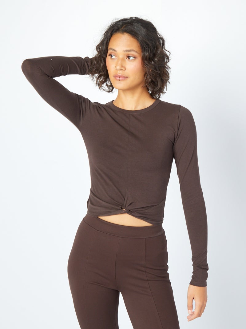 Camiseta cropped MARRON - Kiabi
