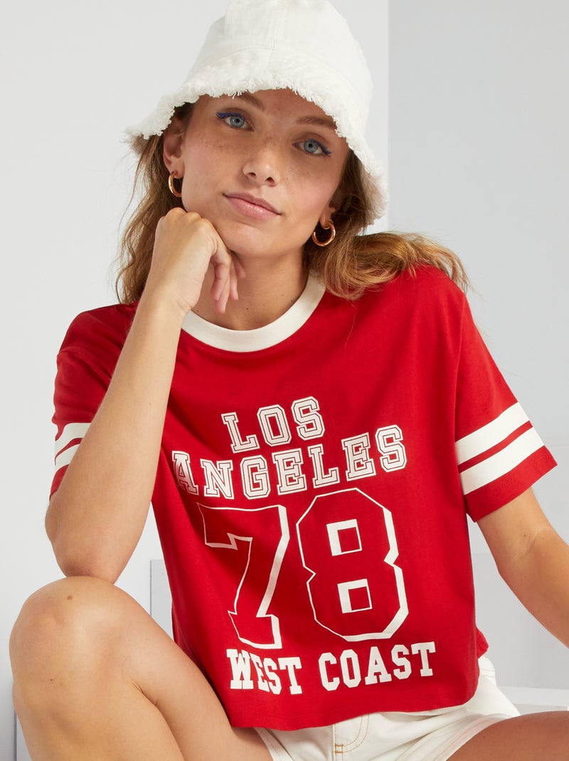 Camiseta cropped ROJO - Kiabi