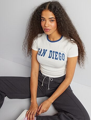 Camiseta cropped 'San Diego'