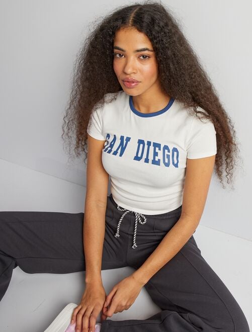 Camiseta cropped 'San Diego' - Kiabi