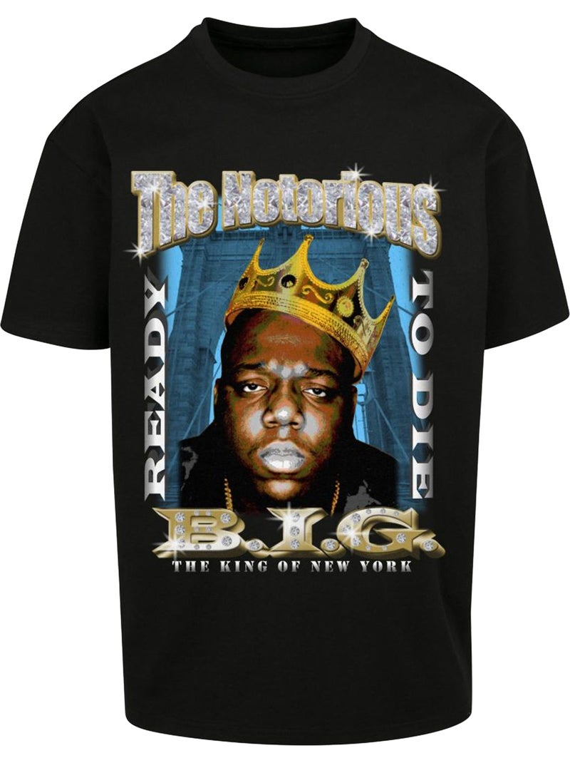 Camiseta crown diseño biggie para hombre - mister tee Negro - Kiabi