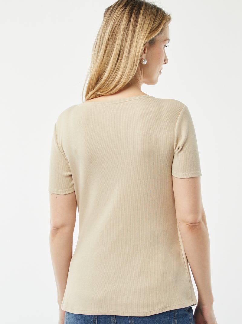 Camiseta cruzada de lactancia BEIGE - Kiabi