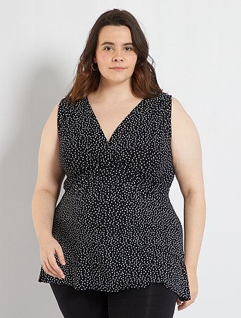 Rebajas camisetas, tops mujer tallas grandes mujer | negro | Kiabi