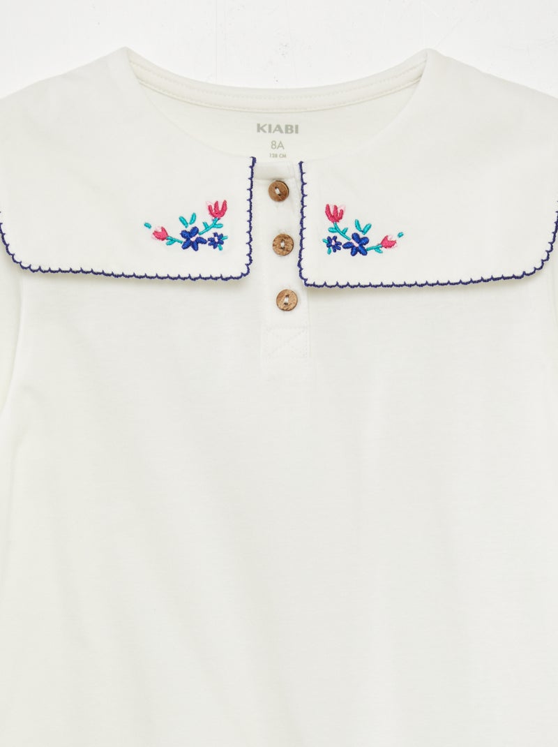 Camiseta cuadrada con cuello bebé BEIGE - Kiabi