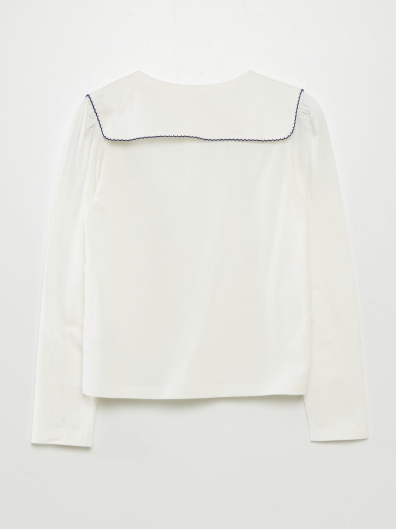 Camiseta cuadrada con cuello bebé BEIGE - Kiabi