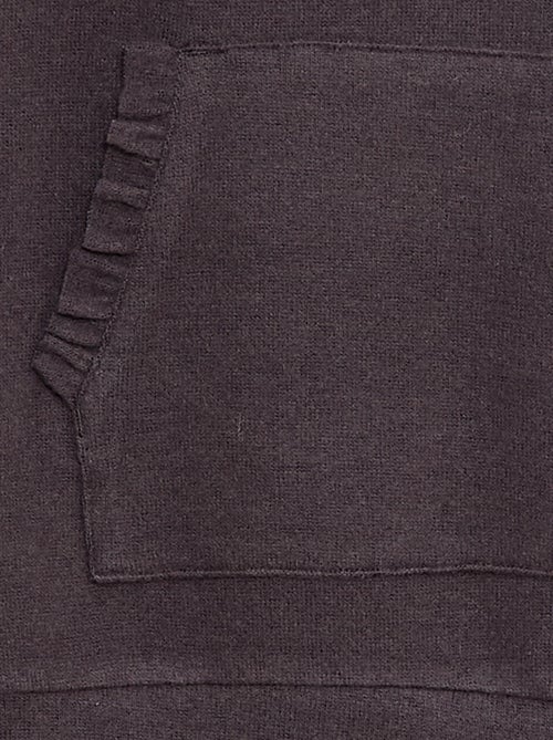 Camiseta cuello con capucha y bolsillo con volante liso - Kiabi