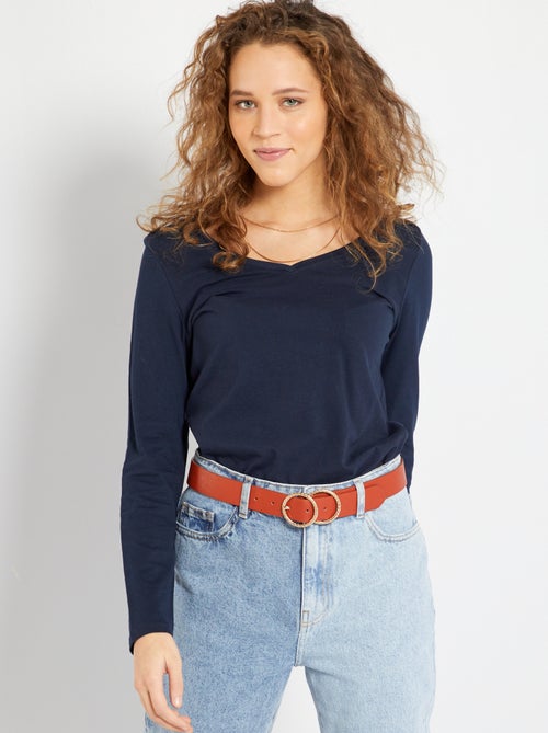 Camiseta cuello en pico - Kiabi