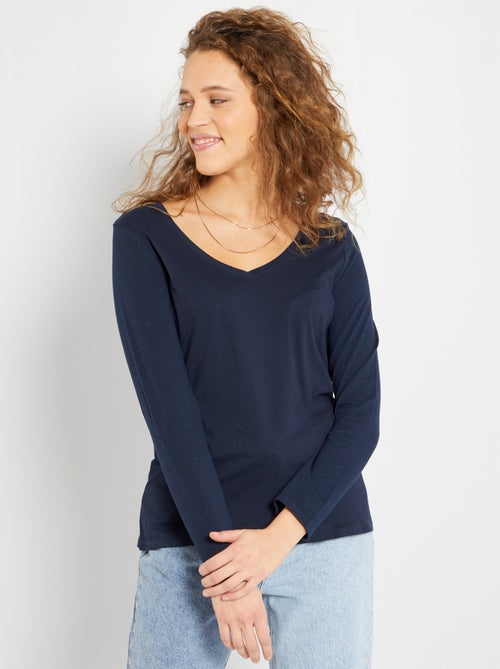 Camiseta cuello en pico - Kiabi