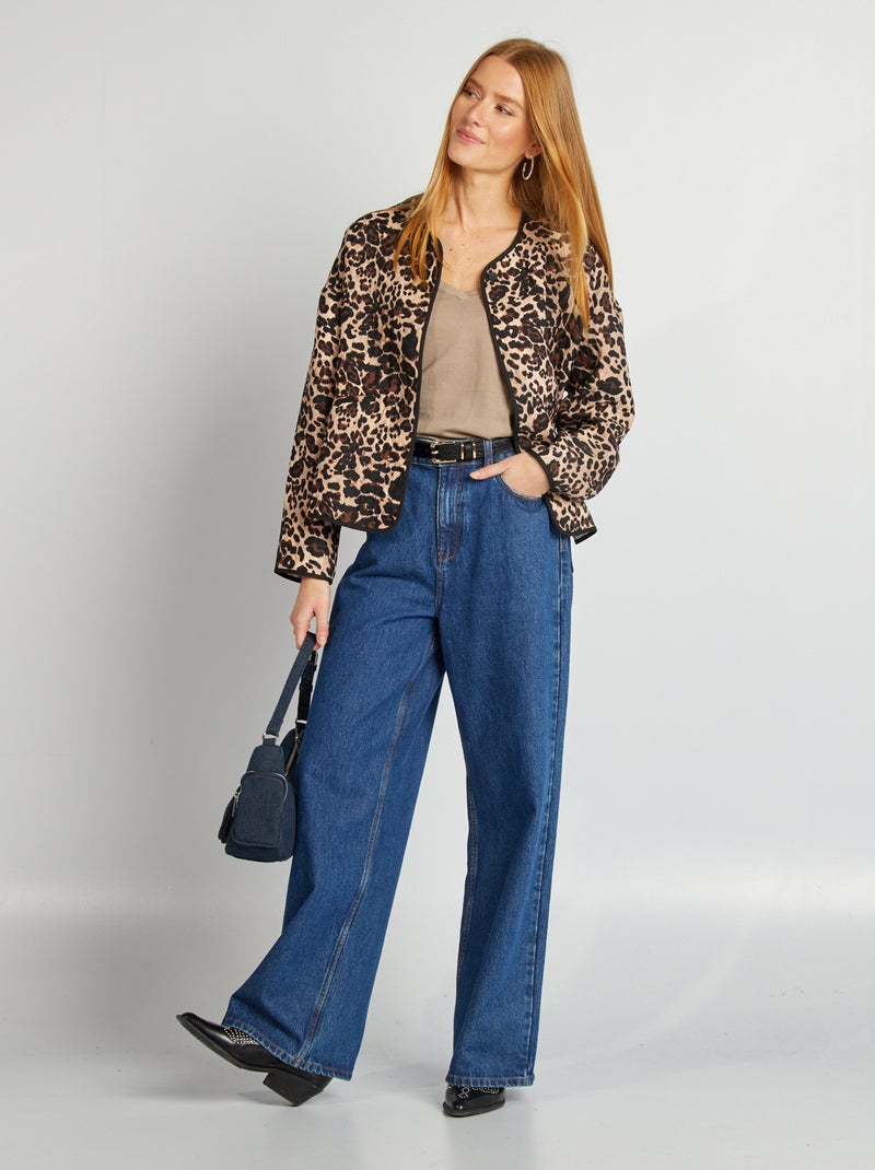 Camiseta cuello en pico BEIGE - Kiabi