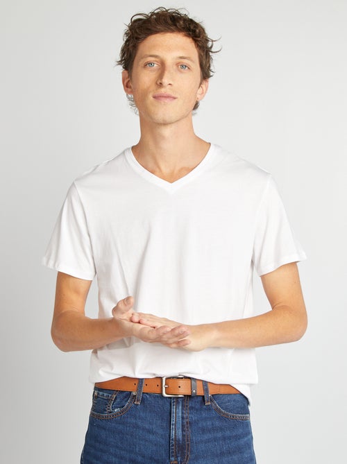 Camiseta cuello en pico - Kiabi