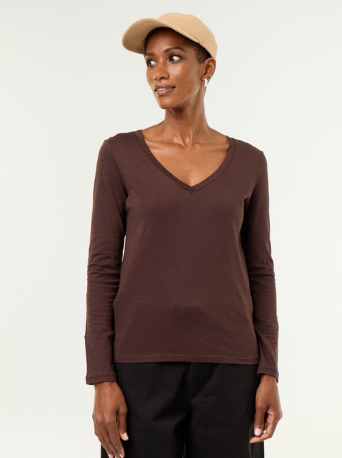 Camiseta cuello en pico - Kiabi Camiseta cuello en pico - Kiabi