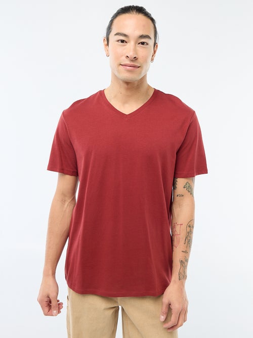 Camiseta cuello en pico - Kiabi