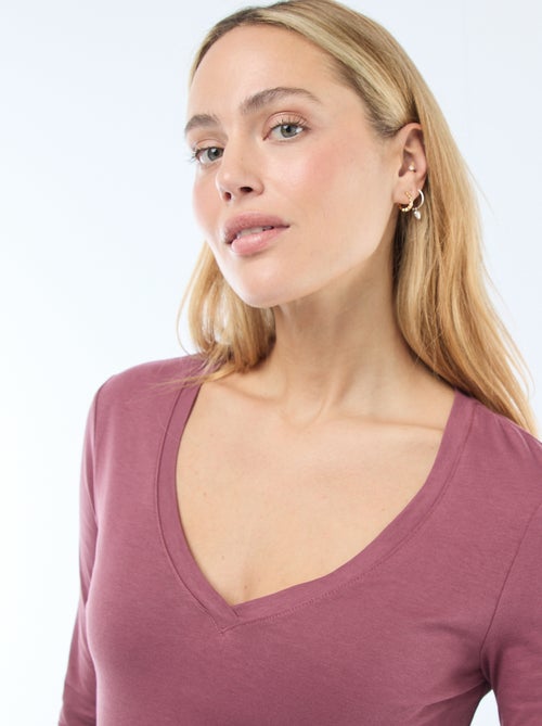 Camiseta cuello en pico - Kiabi