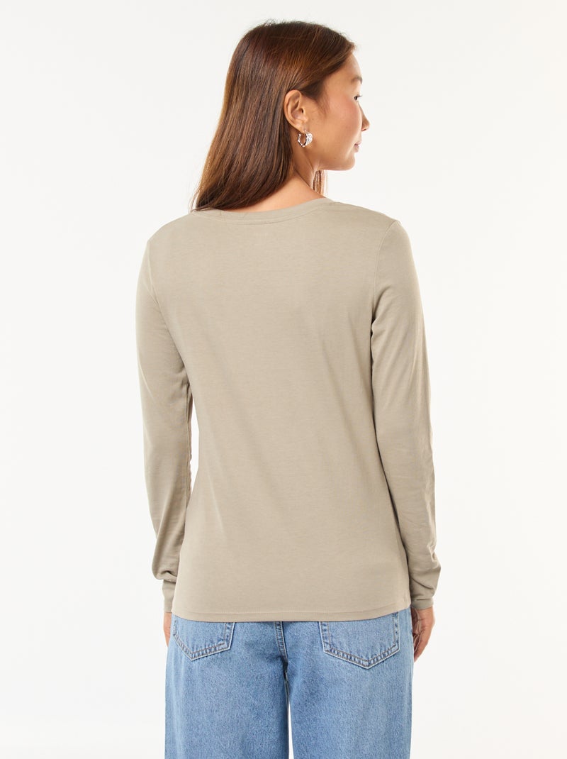 Camiseta cuello en pico Verde - Kiabi