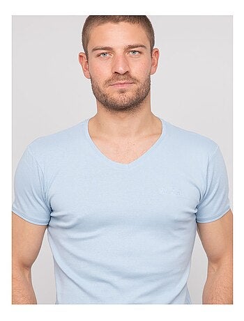 Camiseta cuello en V de algodón WORKO