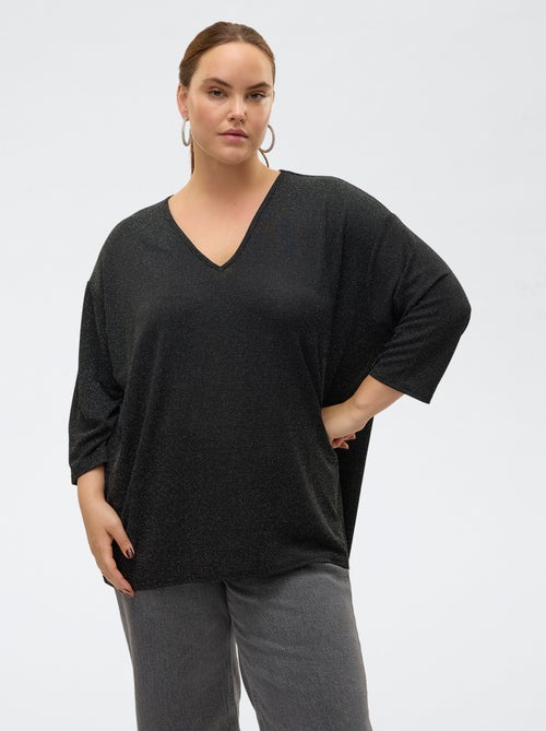 Camiseta cuello en V 'Veromodacu' lisa - Kiabi