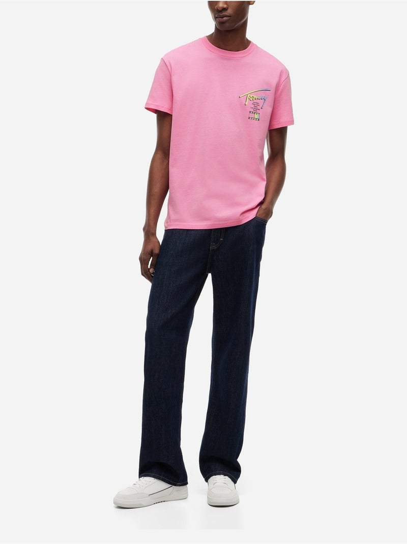 Camiseta cuello redondo - Tommy jeans Rosa - Kiabi