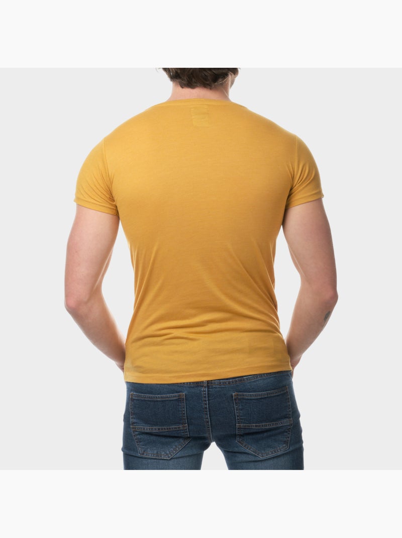 Camiseta cuello redondo Amarillo mostaza - Kiabi