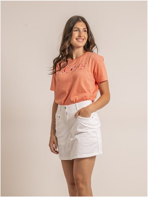 Camiseta cuello redondo con mensaje FAKO - Kiabi