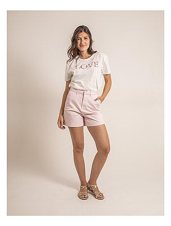 Camiseta cuello redondo con mensaje FAKO