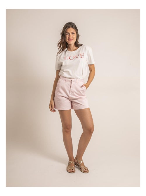 Camiseta cuello redondo con mensaje FAKO - Kiabi
