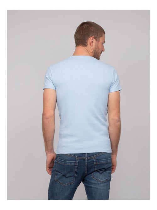 Camiseta cuello redondo de algodón acanalado WALTER - Kiabi