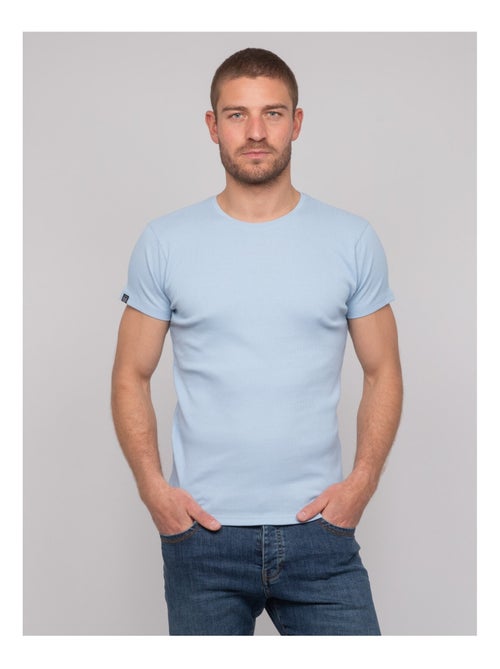 Camiseta cuello redondo de algodón acanalado WALTER - Kiabi