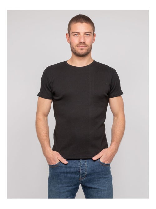 Camiseta cuello redondo de algodón acanalado WALTER - Kiabi