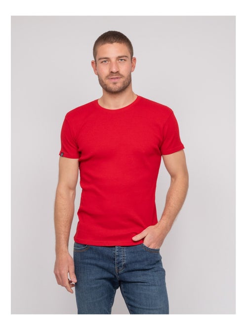 Camiseta cuello redondo de algodón acanalado WALTER - Kiabi