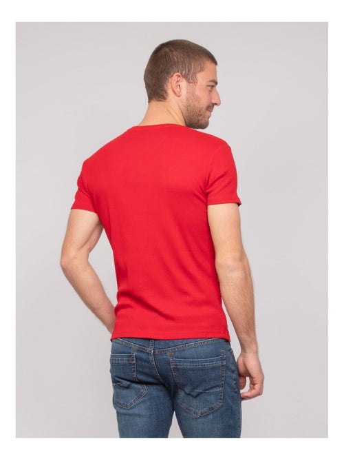 Camiseta cuello redondo de algodón acanalado WALTER - Kiabi