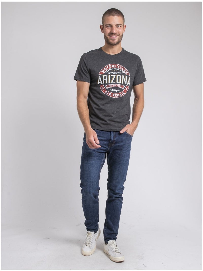 Camiseta cuello redondo de puro algodón JABUSTIN Gris - Kiabi
