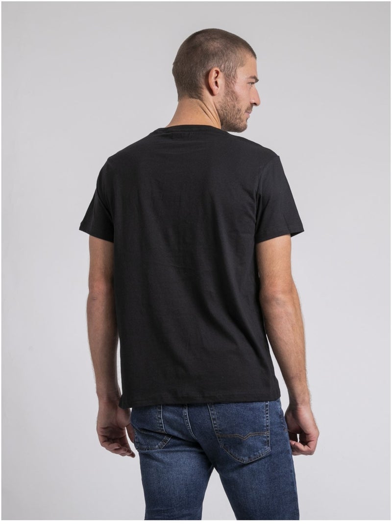 Camiseta cuello redondo de puro algodón JAMEKONG Negro - Kiabi