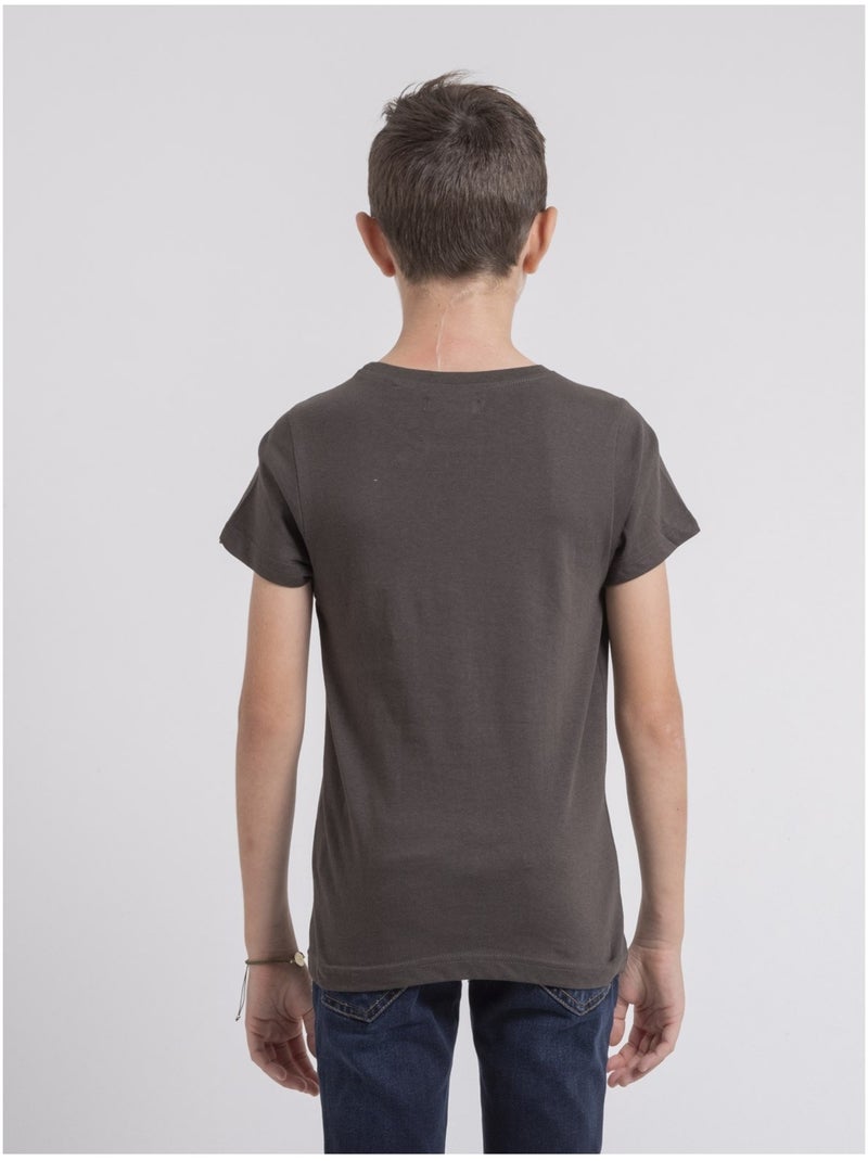Camiseta cuello redondo de puro algodón JOCOBY-J Gris - Kiabi