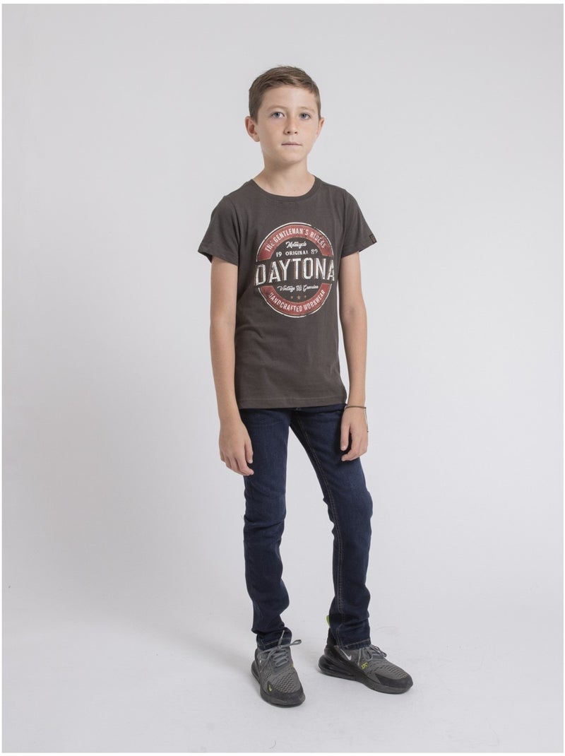 Camiseta cuello redondo de puro algodón JOCOBY-J Gris - Kiabi
