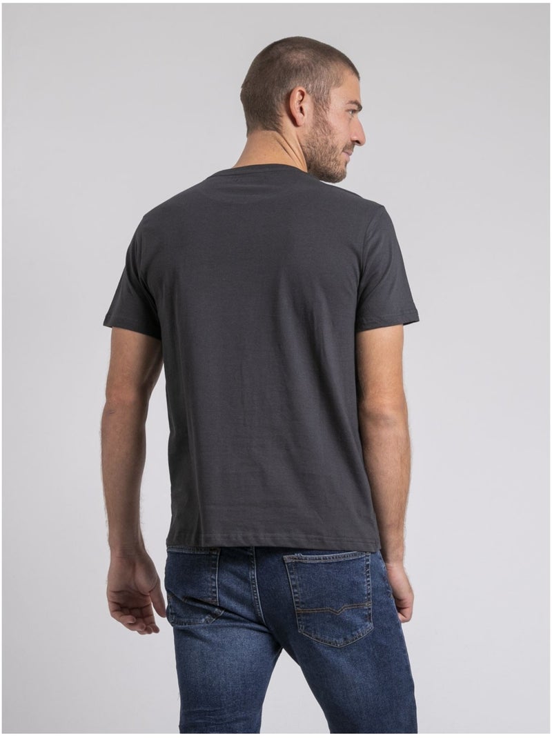 Camiseta cuello redondo de puro algodón JOROCK Gris - Kiabi