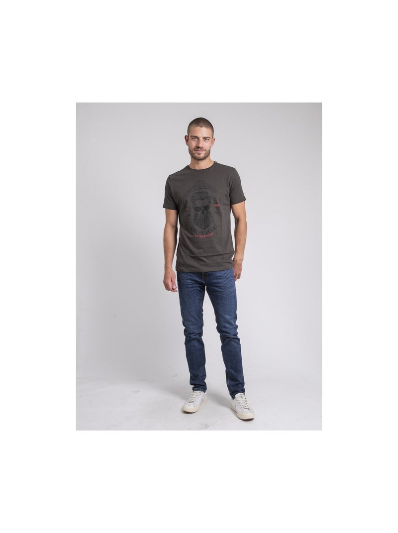 Camiseta cuello redondo de puro algodón JUSIX Gris - Kiabi