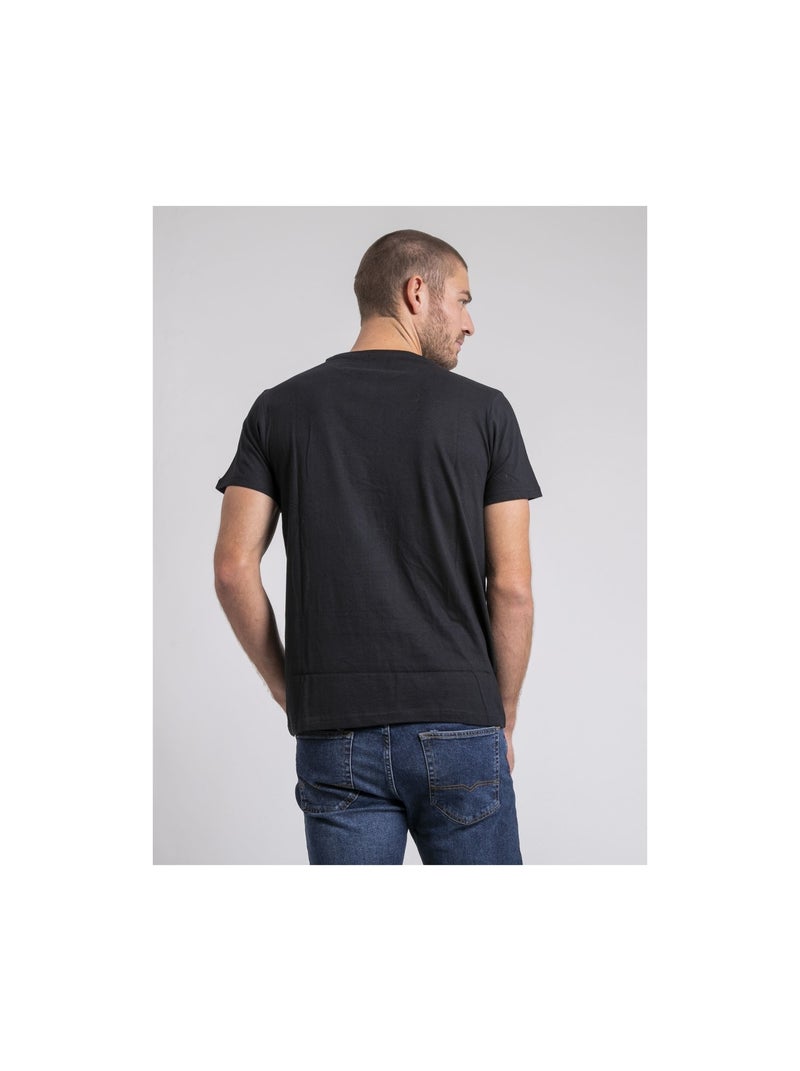Camiseta cuello redondo de puro algodón JUSIX Negro - Kiabi