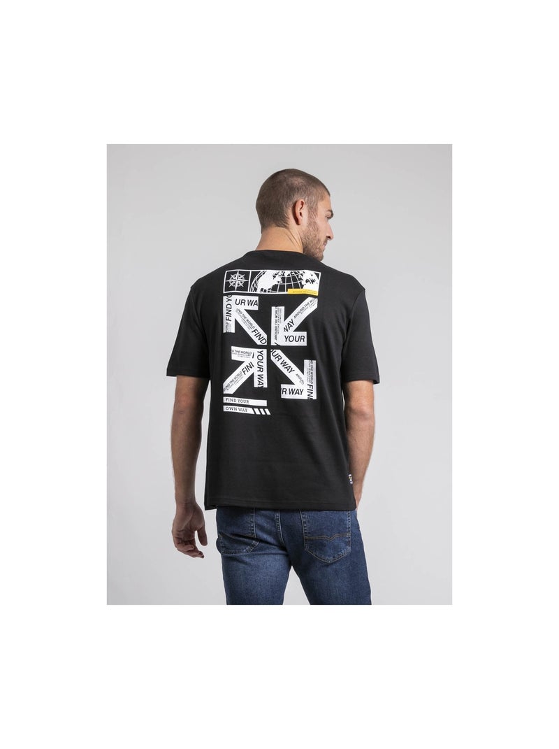 Camiseta cuello redondo oversize de puro algodón JOEDEN Negro - Kiabi
