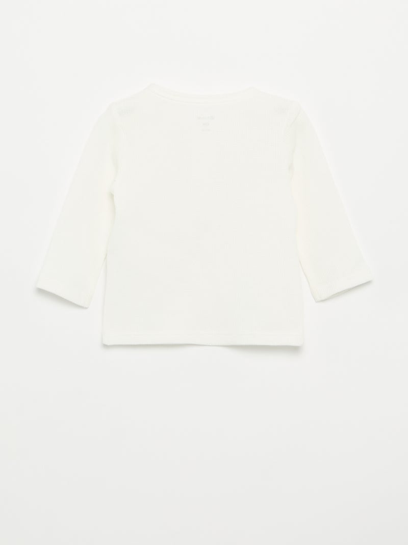 Camiseta cuello tunecino Blanco - Kiabi