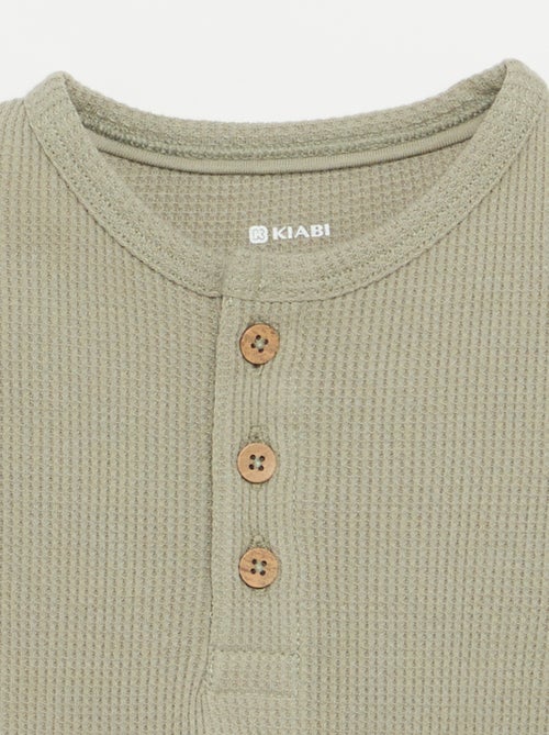 Camiseta cuello tunecino - Kiabi