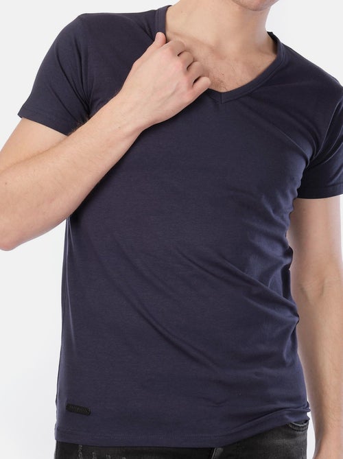 Camiseta cuello V unido - Kiabi