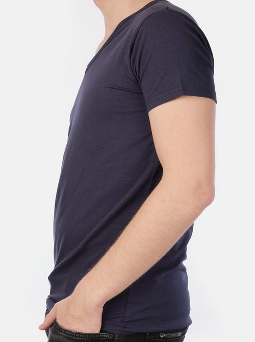 Camiseta cuello V unido - Kiabi