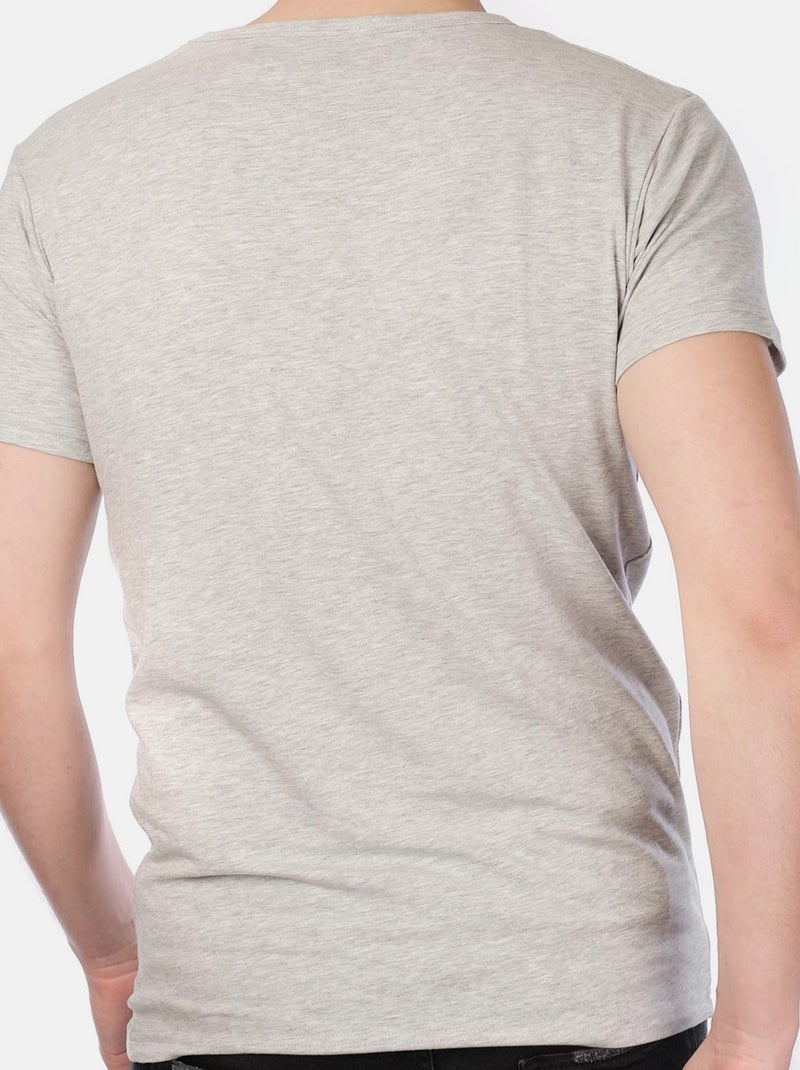 Camiseta cuello V unido Gris - Kiabi