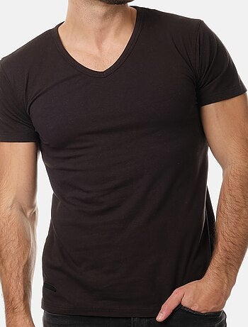 Camiseta cuello V unido