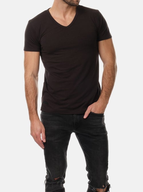 Camiseta cuello V unido - Kiabi