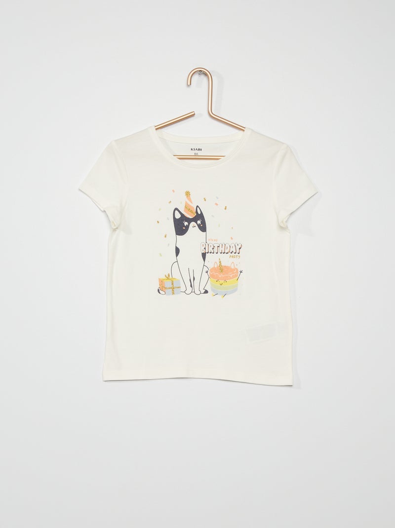 Camiseta 'cumpleaños' BLANCO - Kiabi